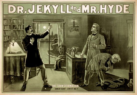 Poster de 'Dr. Jekyll y Mr. Hyde', c. 1880. Bliblioteca del Congreso de los EE UU