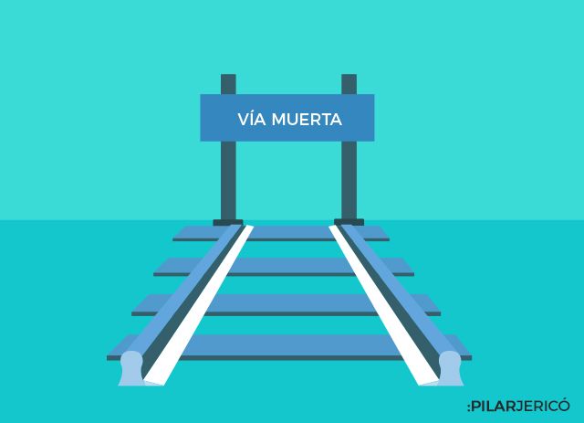 Ilustración de una vía de tren muerta