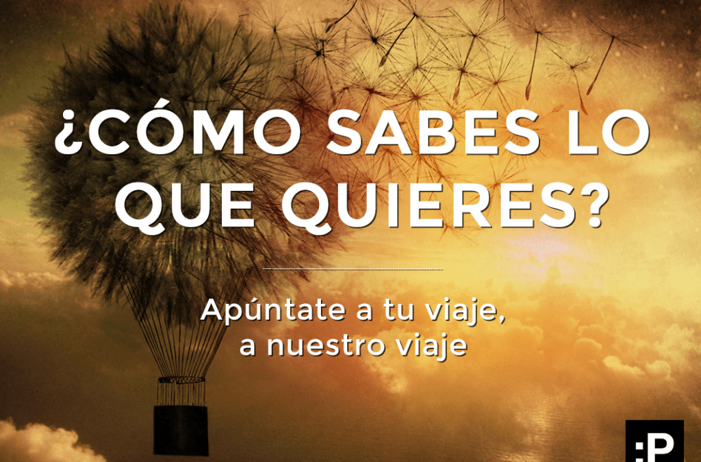 Fotomontaje con la frase "¿Cómo sabes lo que quieres? Apúntate a nuestro viaje"